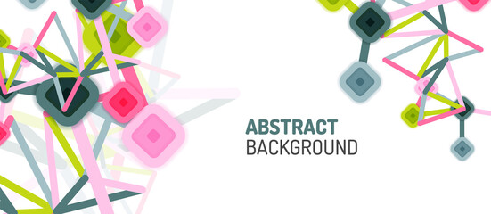 Abstract square dot connections, flat style multicolored geometric background for Wallpaper, Banner, Background, Card, Book Illustration, landing page or poster design