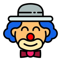 Circus clown icon. Outline circus clown vector icon for web design isolated on white background