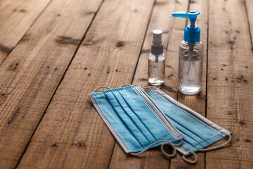 Alcohol Gel Hand Sanitizer and Medical Mask