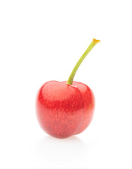 one sweet cherry isolated on white. bright color