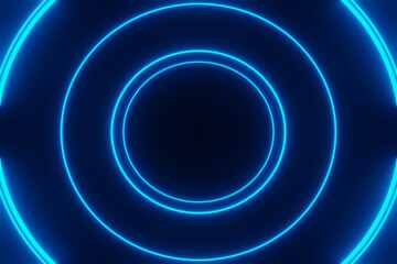 Abstract high-tech Sci-fi tunnel with neon lights 3d rendering