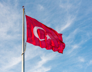 Turkish Flag waving