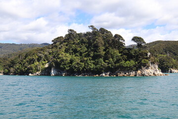 Naklejka premium Littoral du parc Abel Tasman, Nouvelle Zélande