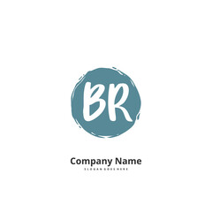 B R BR Initial handwriting and signature logo design with circle. Beautiful design handwritten logo for fashion, team, wedding, luxury logo.