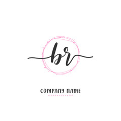 B R BR Initial handwriting and signature logo design with circle. Beautiful design handwritten logo for fashion, team, wedding, luxury logo.