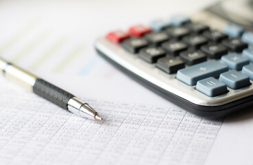Analysis of the financial report. Business and finance concept