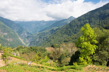 Naklejka premium Beautiful scenic view from Dali Village in Taroko National Park, Xiulin, Hualien, Taiwan.