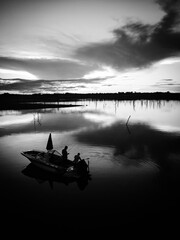 fishing boat on the lake