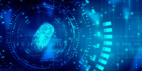 Fingerprint Scanning Technology Concept 2d Illustration