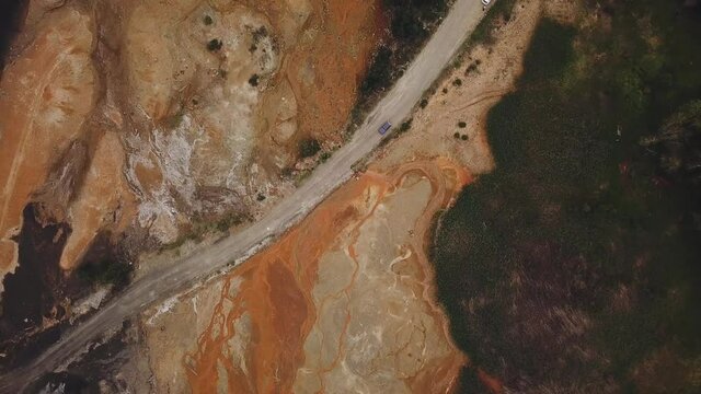 Environmental disaster catastrophe pollution consequences. industrial production plant . ecological catastrophe. Karabash, Chelyabinsk district
