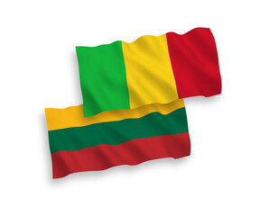 Flags of Lithuania and Mali on a white background