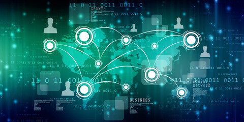 2d illustration Business Network concept
