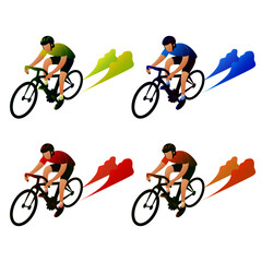 Fototapeta premium Flat character illustration of cyclists