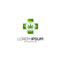 awesome cannabis medical logo vector