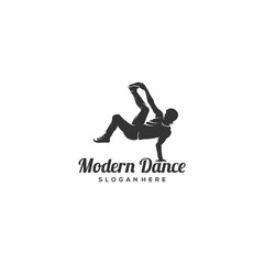 modern dance silhouette logo vector
