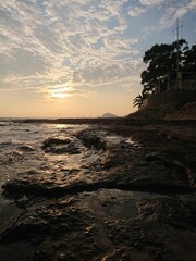 Summer Sunset by the sea and ocean.
