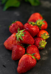 selective focus. ripe large strawberries