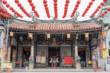 Lukang Chenghuang Temple in Lukang, Changhua, Taiwan. The temple was originally built in 1754 or...
