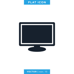 Desktop Monitor Icon Vector Design Template