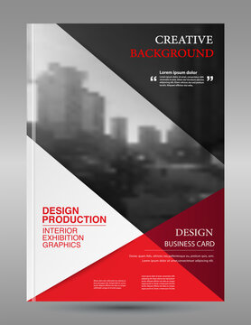 Red triangle business annual report brochure flyer design template vector, Leaflet cover presentation abstract geometric background, modern publication poster magazine