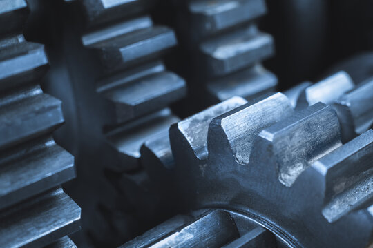 Gears. Pinions. Industrial.  Machine part.