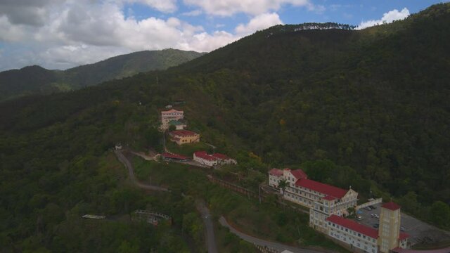 Motion hyperlapse of Mount St Benedict Abbey also known as The Abbey of our Lady of Exile in Tunapuna, Trinidad