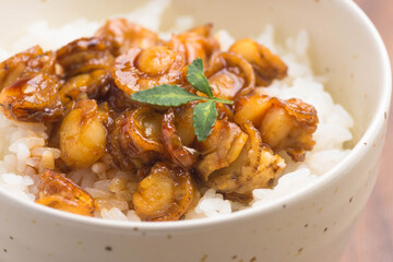 ホタテの照り焼き丼