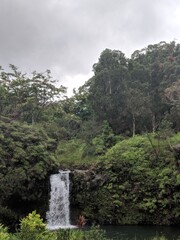 waterfall in the mountains