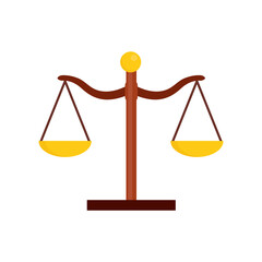 Scales of justice flat, scales icon, vector illustration isolated on white background