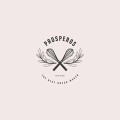 Balloon Whisk Vintage Logo Design for Bakery