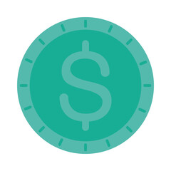 Isolated dollar coin vector design