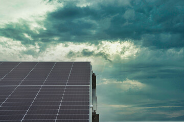 
Beautiful view of the solar panels. Green energy of the sun.