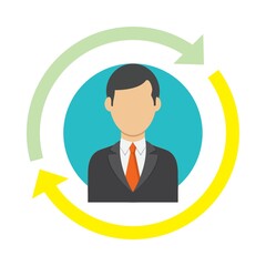 Businessman and arrows