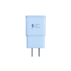 adapter plug for charge smartphone isolated on white background