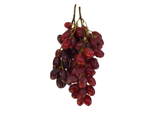 fresh red and purple Bunch of grapes with water drop isolated on white background