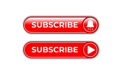 Subscribe Button Template.  Suitable For Channel Video, Blog, Social Media Marketing. Vector Illustration