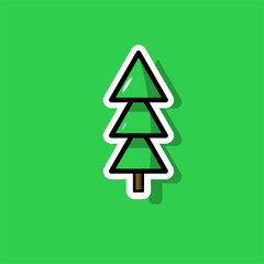 Obraz premium Modern tree sticker with outline and