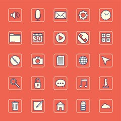 set of mobile application icons