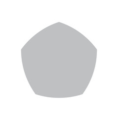 Grey Reuleaux pentagon on white background. Pentagon with constant width. Vector illustration. Reuleaux polygon. Curve of constant width