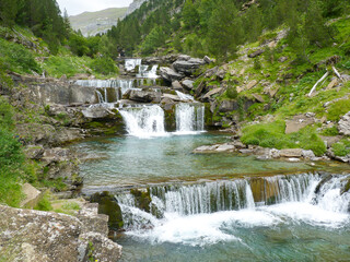 Fototapeta na wymiar Huesca,Ordesa National Park, Spain, river waterfalls