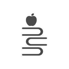 apple with stack of books