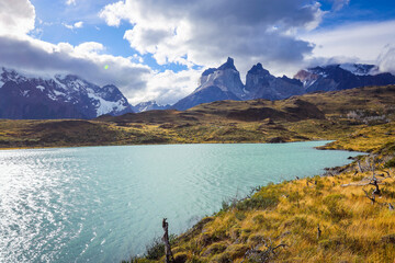 Blue Water of the Lake in the Torres Del Paine National Park, Chile