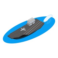 Aircraft carrier icon. Isometric illustration of aircraft carrier vector icon for web