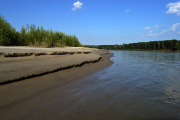 Sunny places on the Danube islands in Romania