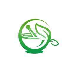 Pharmacy Logo Eco Green Design Vector Template