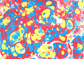 Abstract background Ebru Marmaring paint hand-drawn