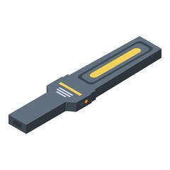 Officer metal detector icon. Isometric of officer metal detector vector icon for web design isolated on white background