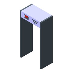Modern metal detector gate icon. Isometric of modern metal detector gate vector icon for web design isolated on white background