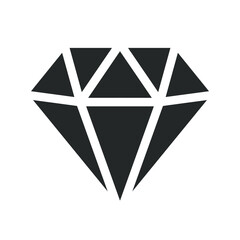 Diamond flat icon.Game diamond outline vector icon.
