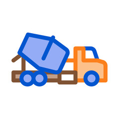 concrete mixer truck icon vector. concrete mixer truck sign. color symbol illustration